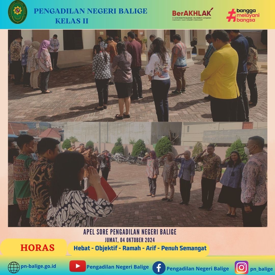 APEL SORE PENGADILAN NEGERI BALIGE PADA HARI  JUMAT ,11 OKTOBER 2024